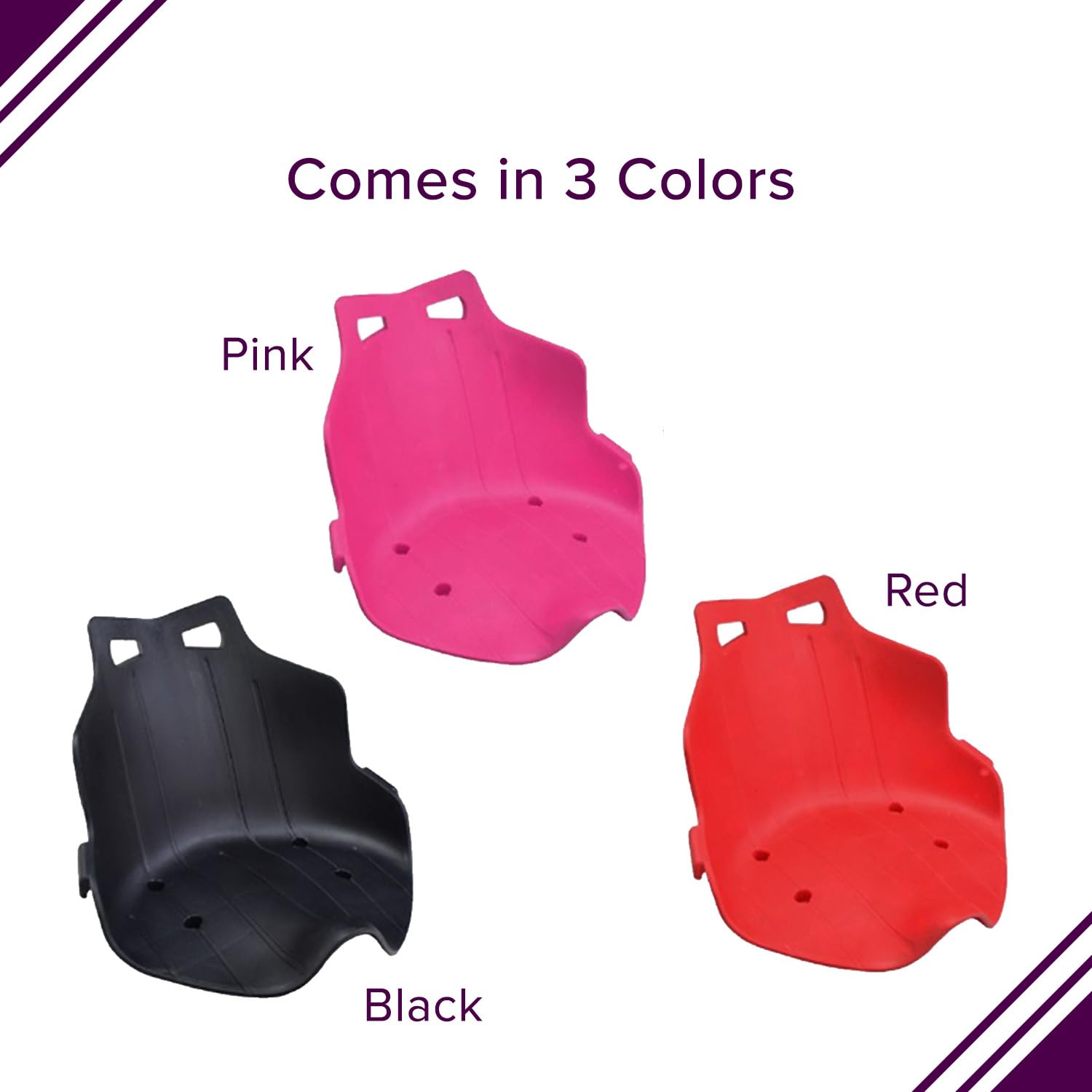 AlveyTech Red Seat for The Standard Hoverboard Go-Kart Kit - Precise Fit Part Adjustable Frame ABS Plastic Seats, DIY Install, Replacement Accessories 3