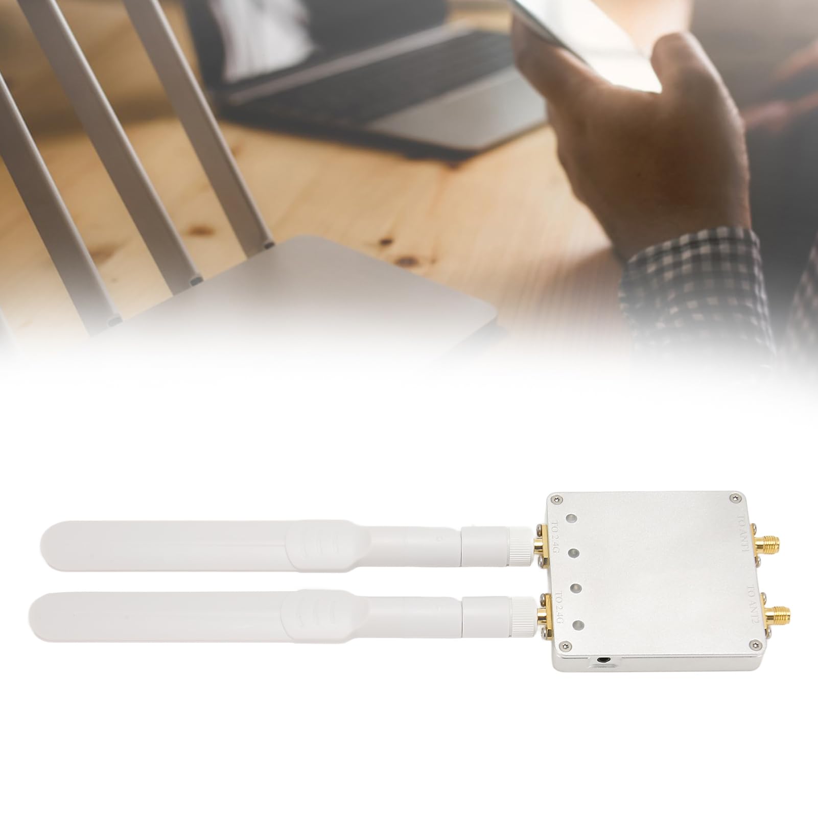 4000mW Cordless Router, WiFi Signal Extender, 2.4G 5.8G Dual Channel Low Noise Broadband Amplifier, Cordless Router Signal for Family Office (WiFi 2.4G Dual Channel) 6