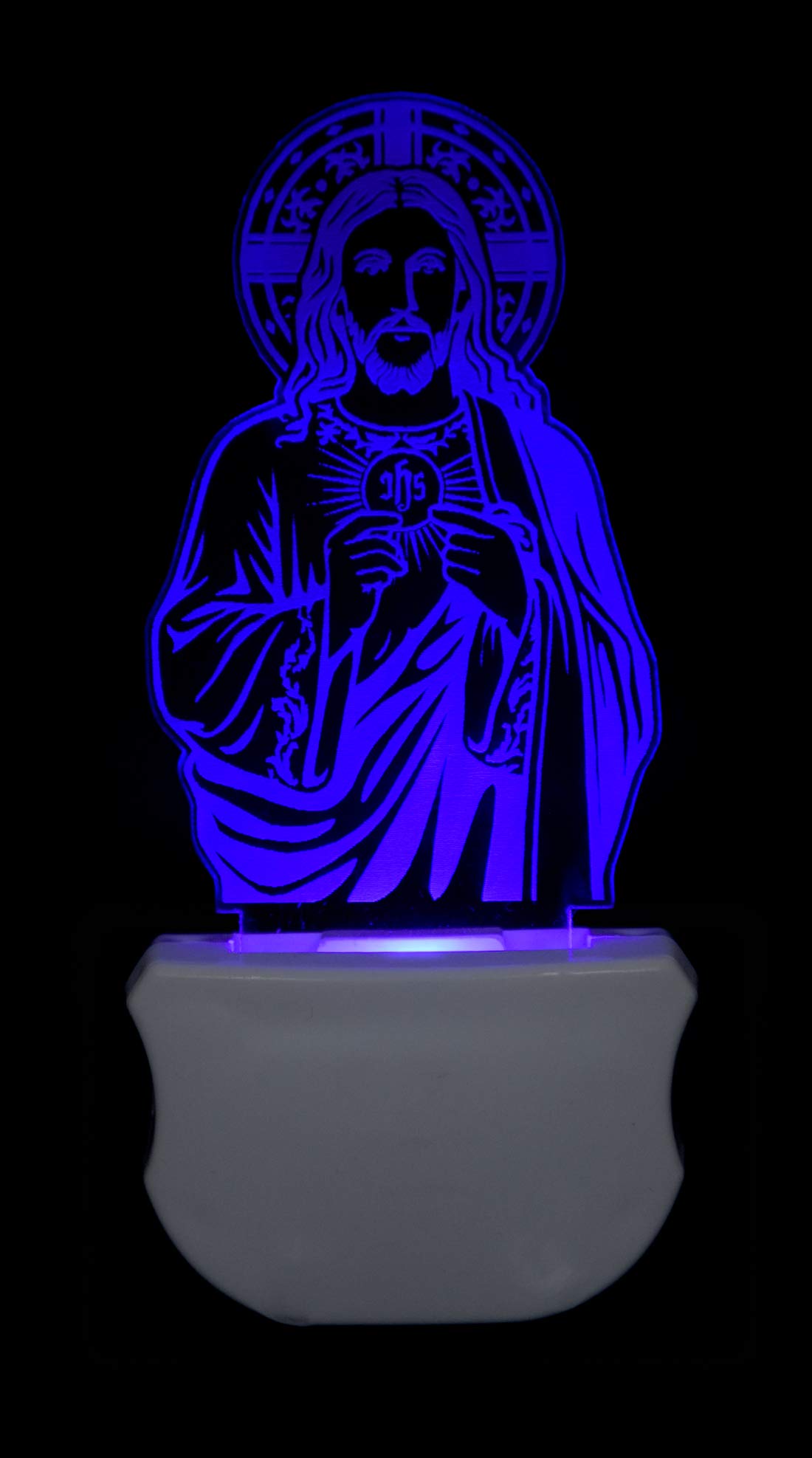 G Gojeeva The Jesus 3D Illusion Night Lamp Comes with 7 Multicolor and 3D Illusion Design Suitable for Room,Drawing Room,Lobby 1