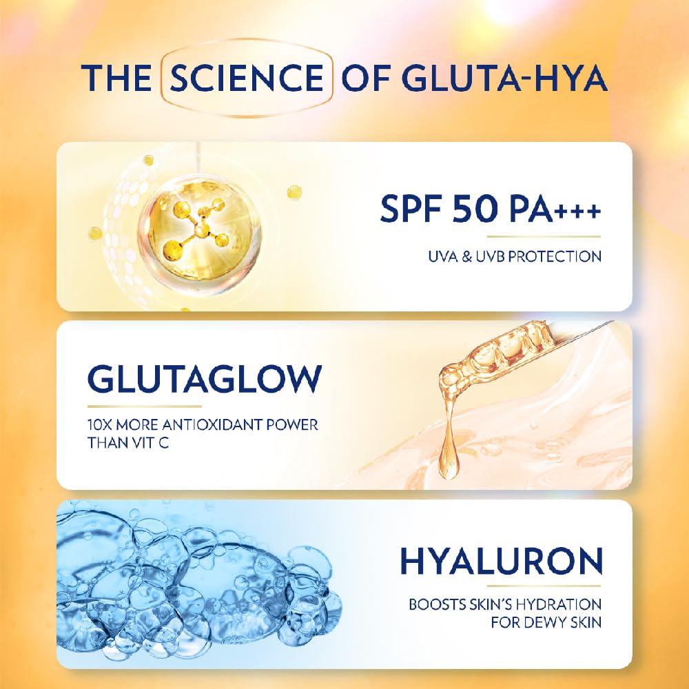 Vaseline Gluta Hya - Antioxidant SPF 50 PA+++ Sunscreen for Face & Body | Glutathione & Hyaluronic Acid infused Sunscreen 175 ML 5