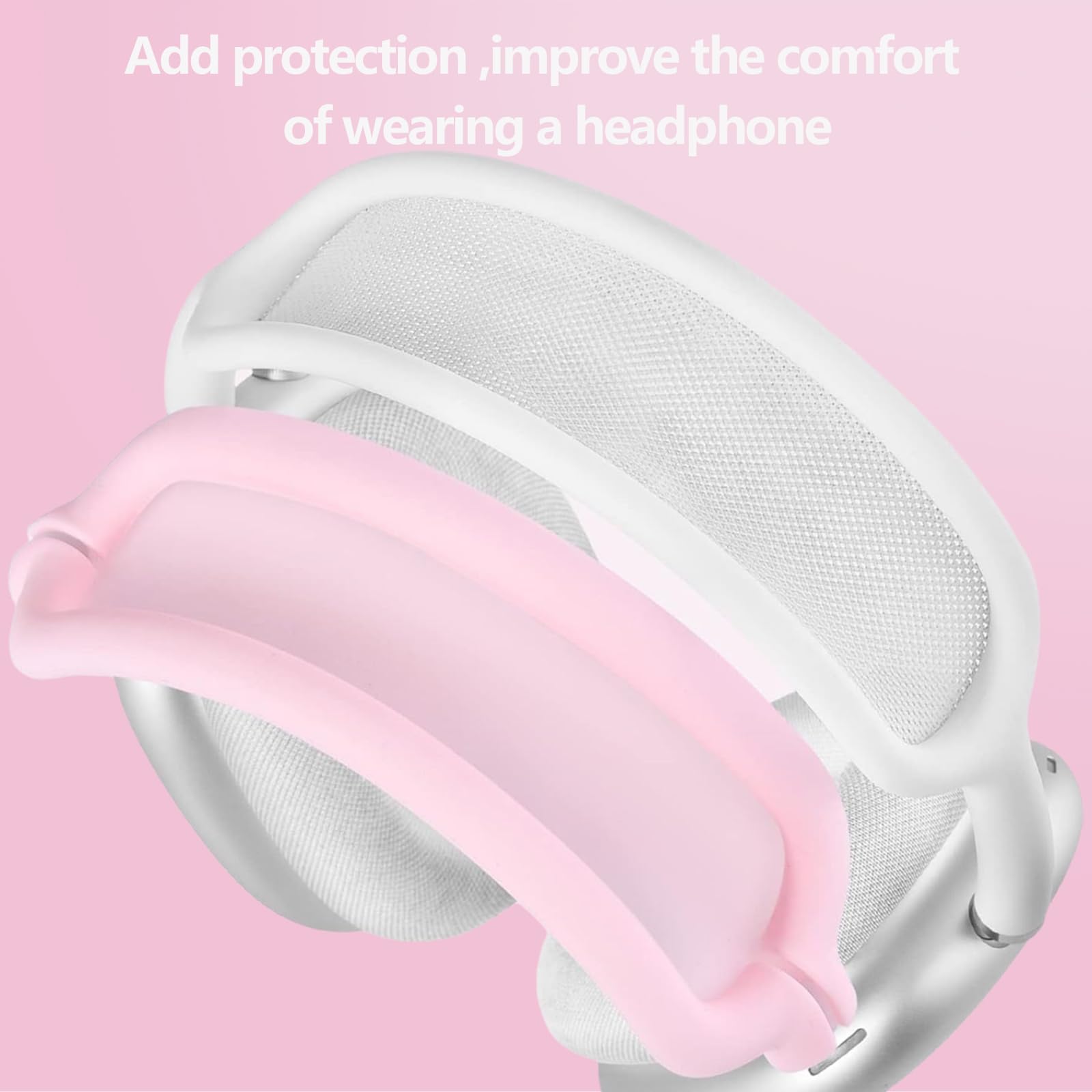 3-in-1 Silicone Case Cover for AirPods Max Headphones, Apple AirPod Max Accessory Protective Cover, Headband/Ear Cups/Ear Pad Covers, Anti-Scratch and Sweatproof (All Pink) 6