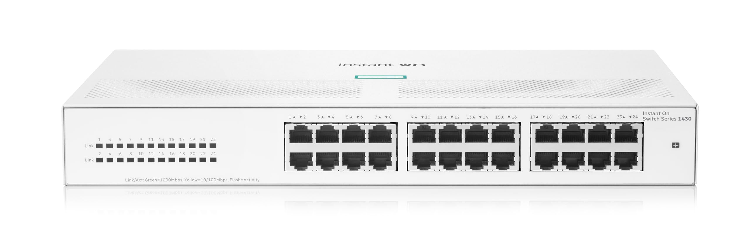 HPE Networking Instant On Switch Series 1430 24-Port Gb Unmanaged Layer 2 Ethernet Switch | 24x 1G | Fan-Less | US Cord (R8R49A#ABA) 1