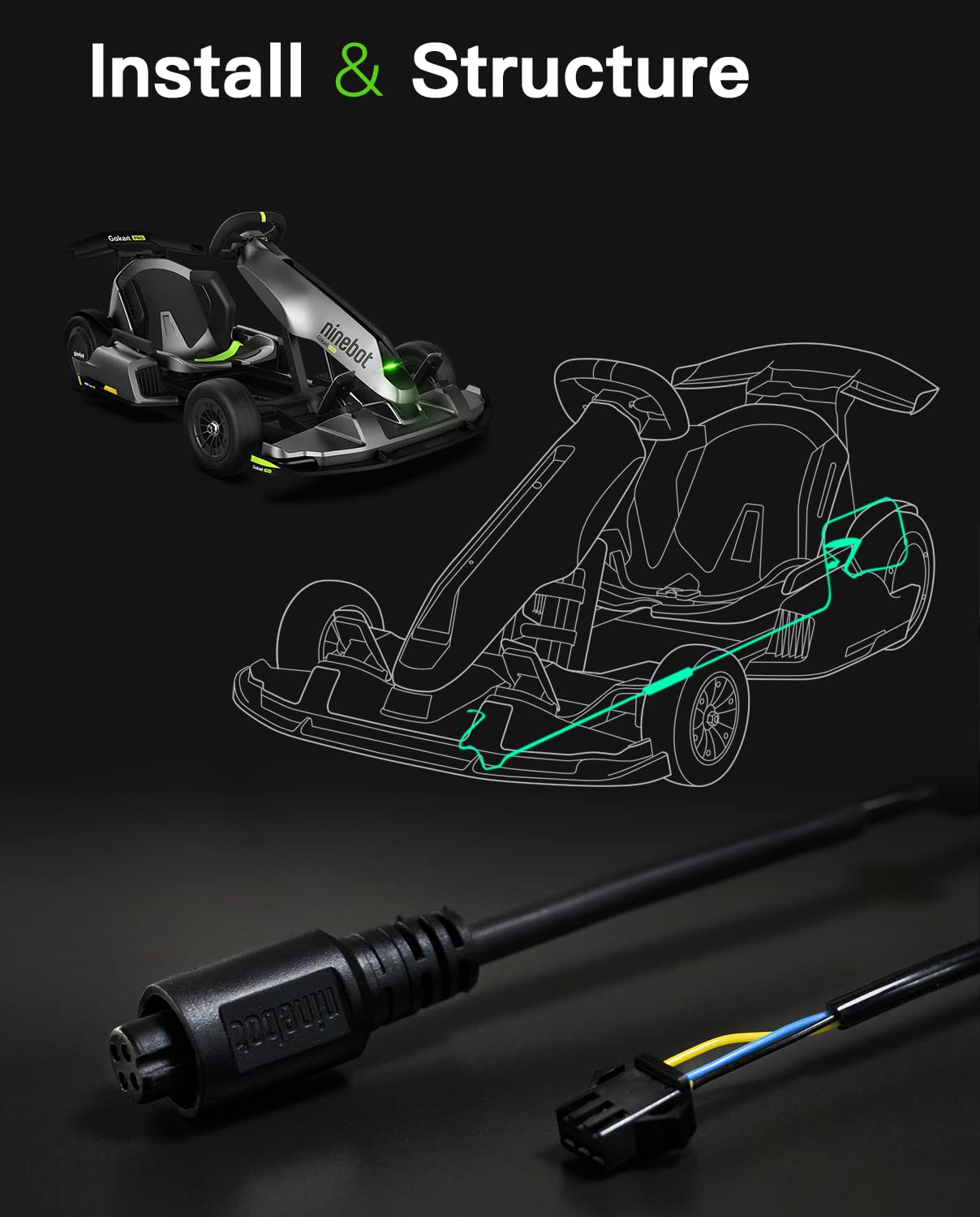 stio Frame Spring Wire Compatible with Ninebot by Segway Go Kart Kit Gokart PRO Refit Smart Scooter Replacements Frame Spring Line GoKart Original Accessories 3