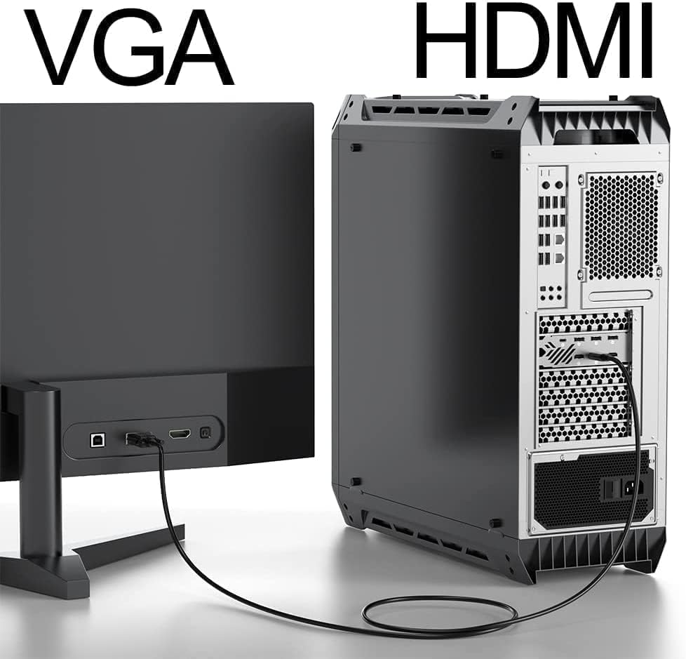 RyzCare HDMI to VGA, 6FT Gold-Plated HDMI to VGA Cable (Male to Male) Compatible for Computer, Desktop, Laptop, PC, Monitor, Projector, HDTV - black 4