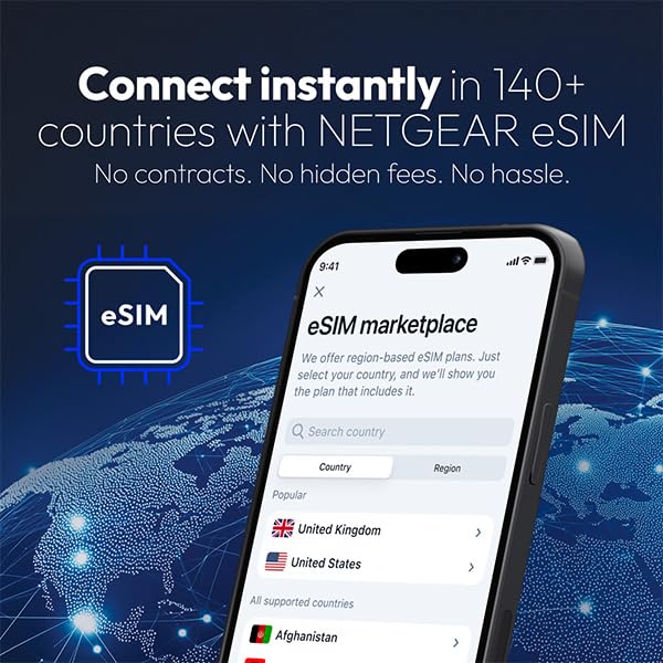 NETGEAR Nighthawk 5G Mobile Hotspot M7 with eSIM or SIM | Portable WiFi 7 Router for Travel in 140+ Countries | Supports 32 Devices | Unlocked 5G/4G LTE | 3.6Gbps Speed | AT&T, T-Mobile (MH7150) 5