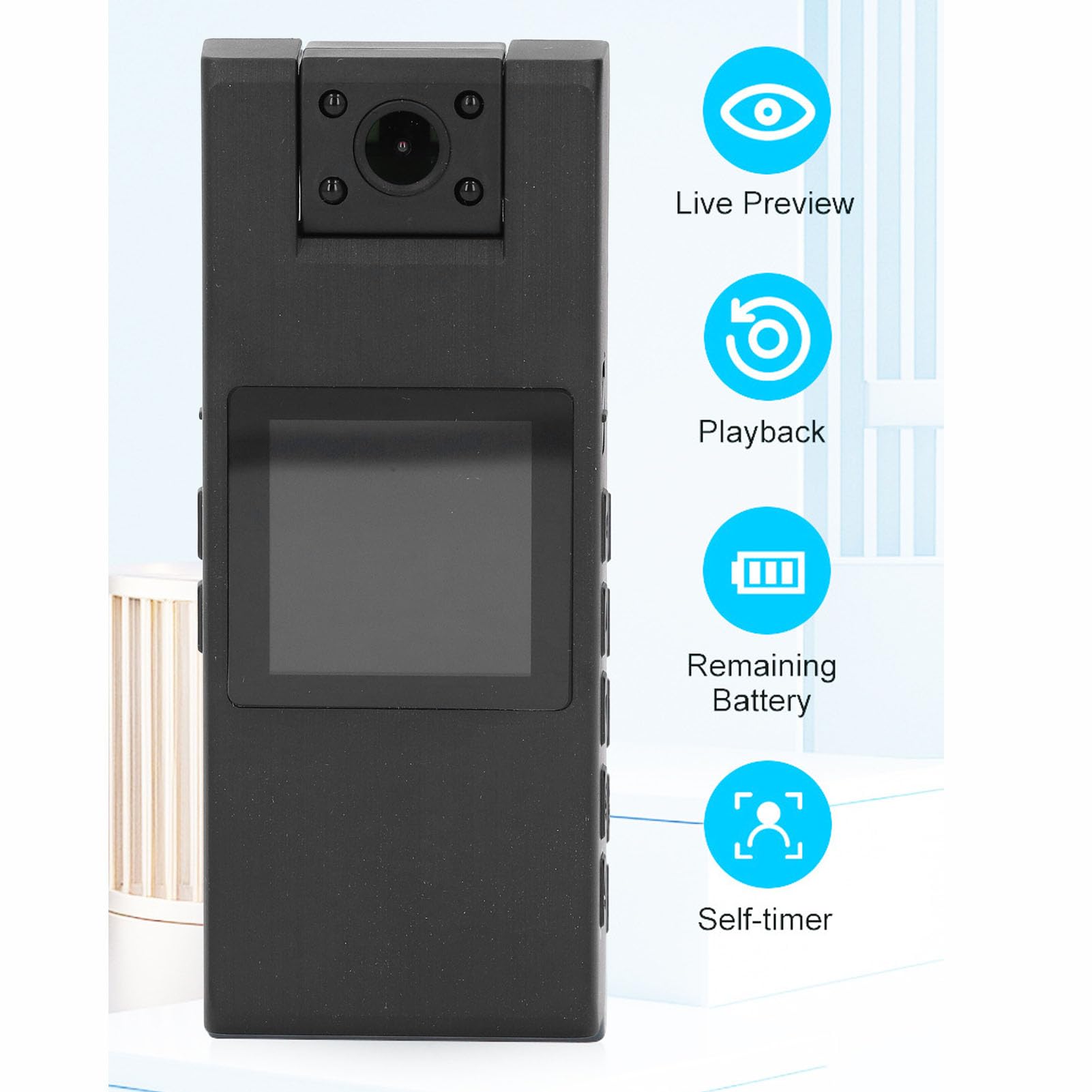 Body Camera, 4K Back Clip Body Camera with Audio and Video Recording, Body Cam with Night Vision, Intelligent Motion Detection, Wearable Camera for Cycling 6