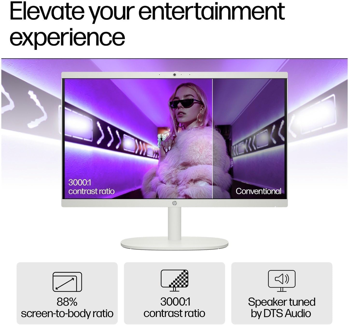 HP 2026 22" FHD All-in-One Desktop Computer • The New Version for Everyday Use • Latest 13th Gen Intel Quad-Core CPU • 16GB DDR5 • 500GB External+128GB UFS Storage • HDMI • Type-C • HD Webcam • Win11 3