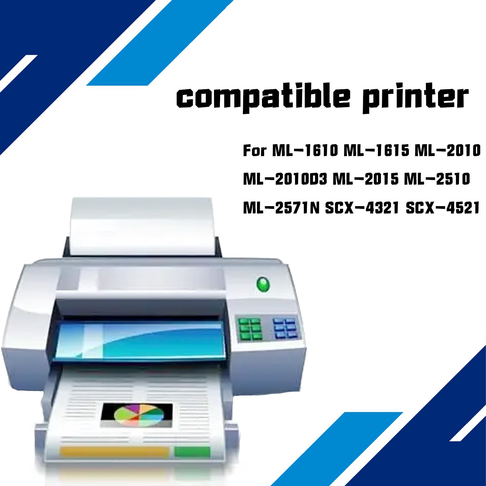 OUNUSO ML-1610 ML1610 1610 Black Toner Cartridge Compatible for Samsung ML-1610 ML-1615 ML-2010 ML-2010D3 ML-2015 ML-2510 ML-2571N SCX-4321 SCX-4521 Printers High Yield 300 3