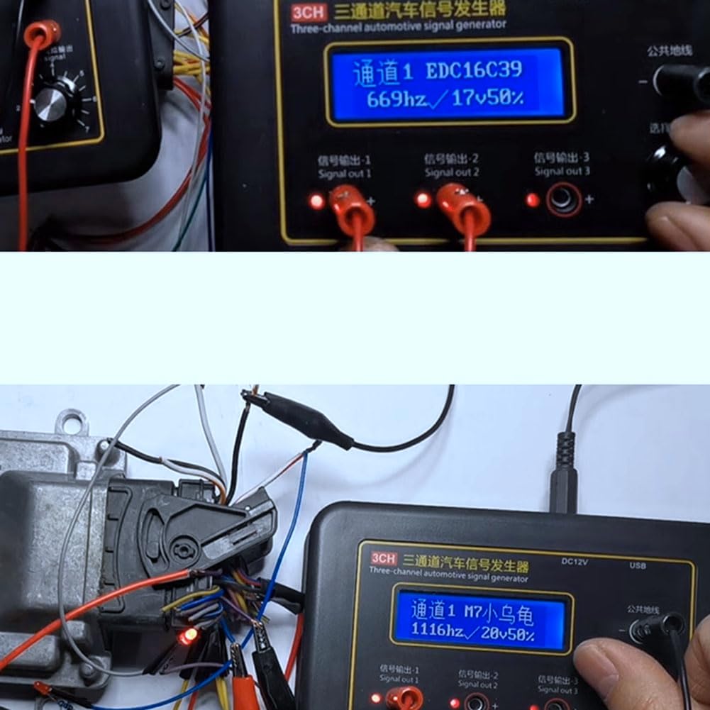 Viodmss AM-3CH Three Channel Automobile Signal Generator Crankshaft Camshaft Sensor Simulator Car ECU Computers Tester US Plug Easy Install 5