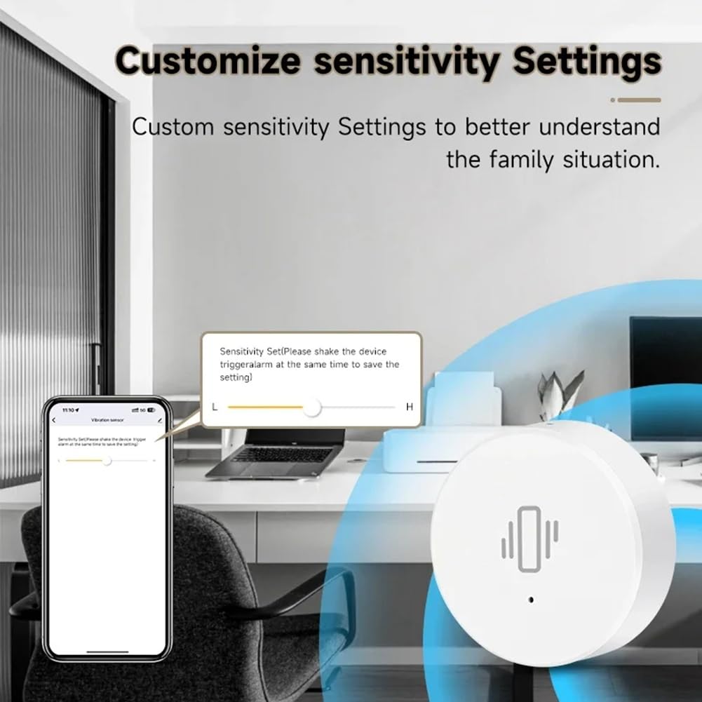 OTDOGUO Tuya ZigBee Smart Vibration Sensor Real Time Monitoring Door Window Detection Alarm Smart Security Protection System 6