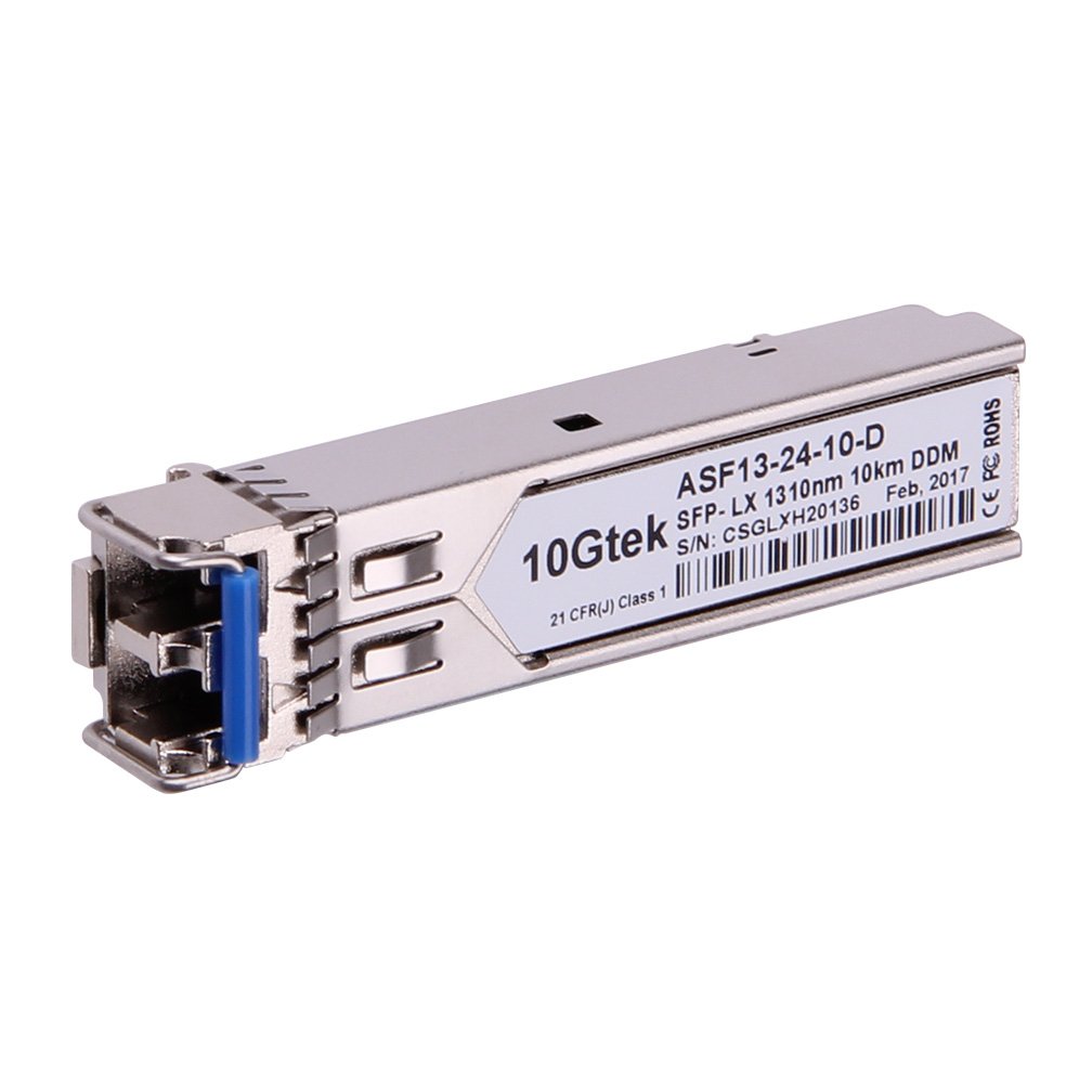 Gigabit SFP LC Single-Mode Transceiver, 1000BASE-LX Mini-GBIC Module for Ubiquiti UF-SM-1G,(1310nm, DDM, 10km), Pack of 10 3