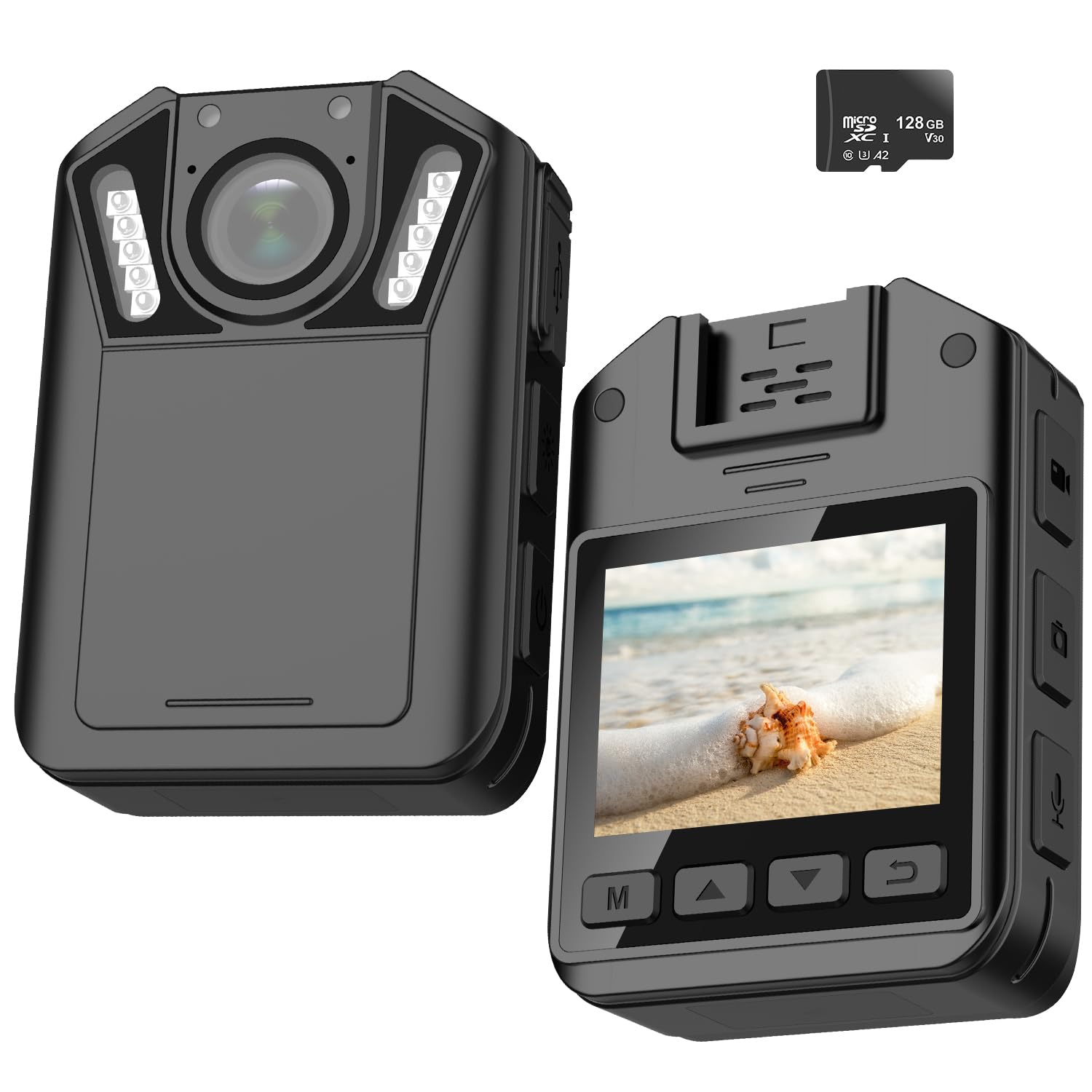 maigevi 128GB 1440P, Wearable Body Camera with Audio and Video Recording, with Night Vision,Easy to Use, Body Cams with Loop Recording, Motion Detection, 3500mAh Batteries Working 12 Hours 1