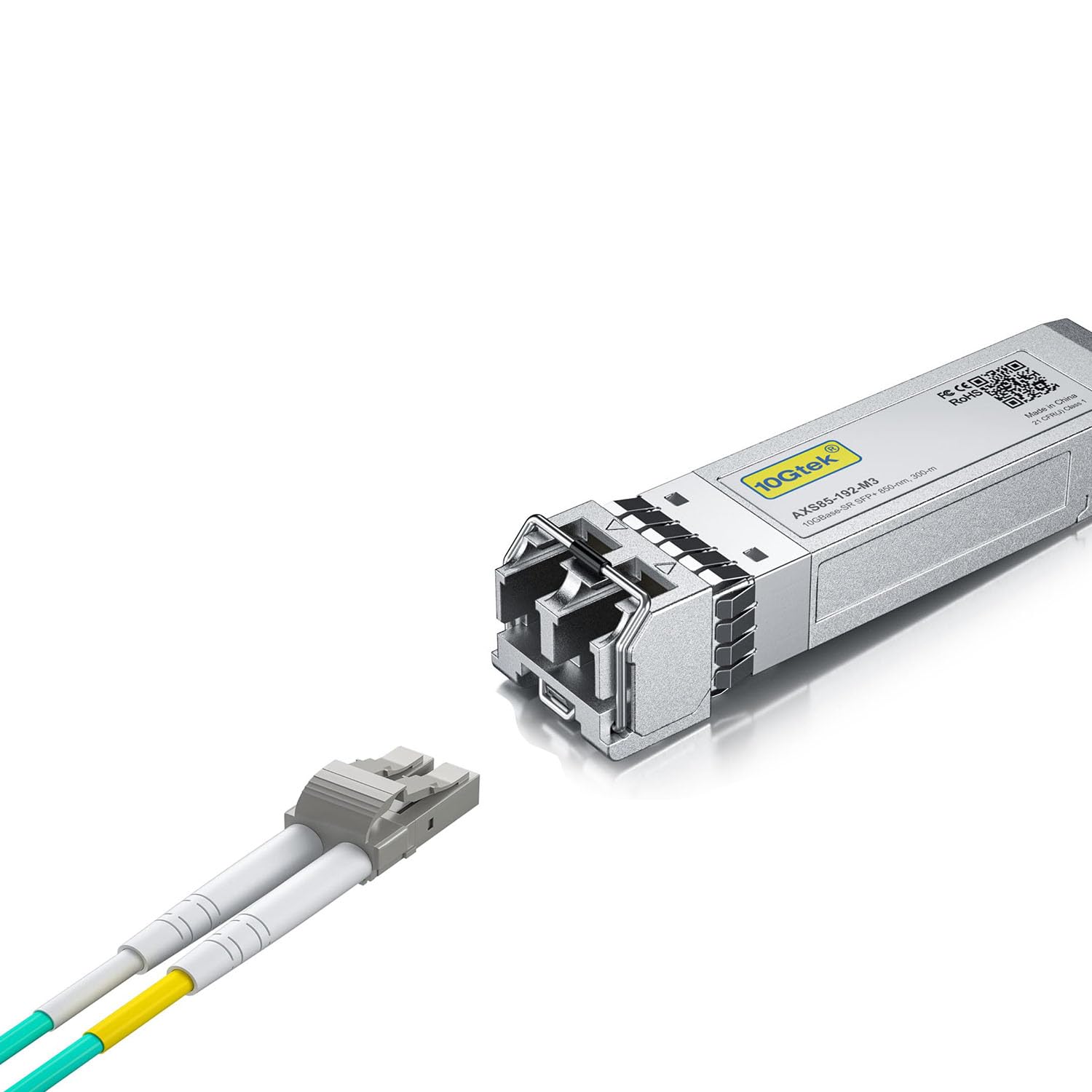 1 Pack of 10GBase-SR SFP+ Transceiver, Compatible with HP J9150A and 1 Pack of 3M Fiber Patch Cable 1