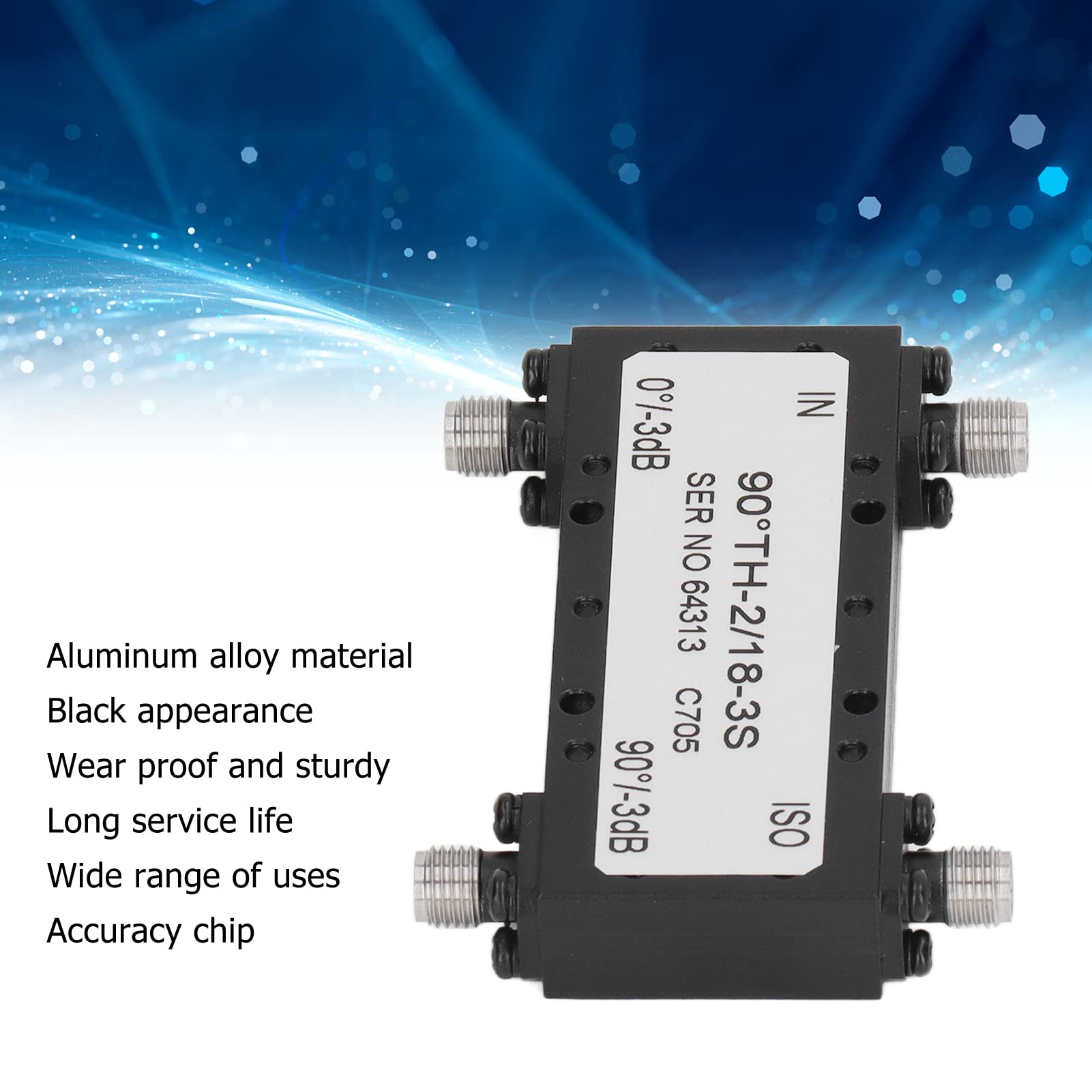 Microstrip 3dB Bridge, Stable Easy to Install Aluminium Alloy Rugged Black 3dB Bridge Coupler Lightweight for LTE 6