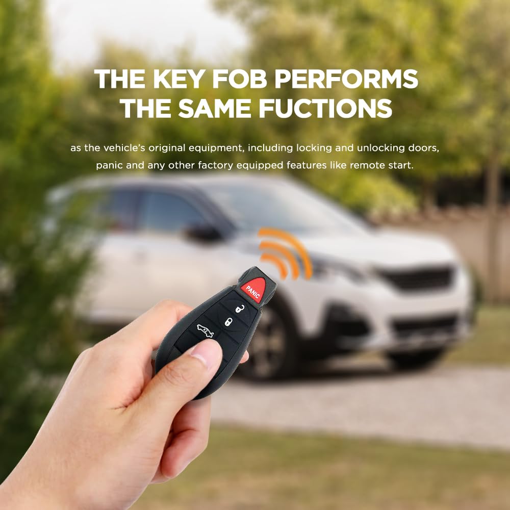 Simple Key Fob and Programmer with Interchangeable 4-Button Keypads, Key Replacement Kit for Car Remote Start and Keyless Entry 6