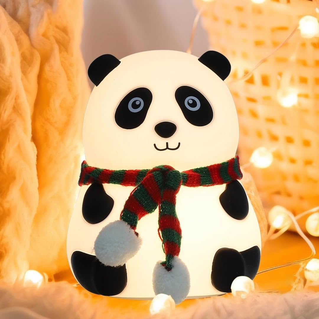 One94Store Rechargeable Silicone Panda Night Light for Kids | 7-Color LED Changing Lamp |Adorable Room Decor & Gift for Toddlers, Teens, & Valentine's Day Present|Soft BPA-Free Nightlight| Multicolour 3