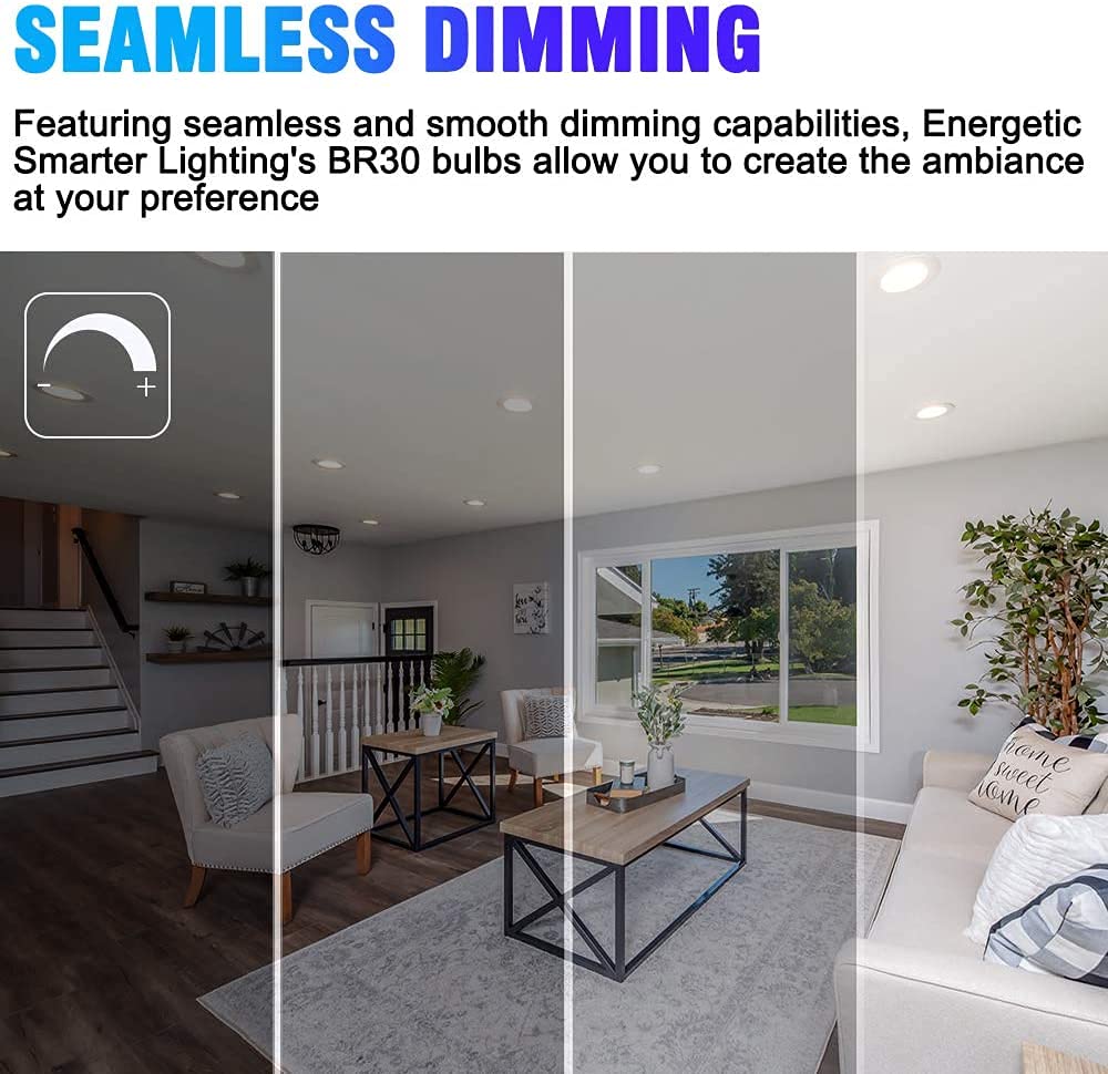 Energetic LED Recessed Light Bulbs BR30, 85W Equivalent, Dimmable, Warm White 3000K, Indoor Flood Lights for Recessed Cans, UL Listed, 12 Pack 5