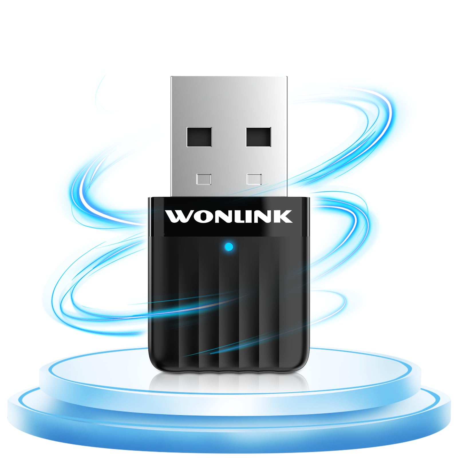WONLINK WONLILNK USB WiFi Adapter for PC, 2.4G/5G Dual Band Wireless Network Transceiver 650Mbps WiFi Dongle for Desktop Laptop, Travel Size, Supports Windows XP/7/8/8.1/10/11, WL-NA1500 1