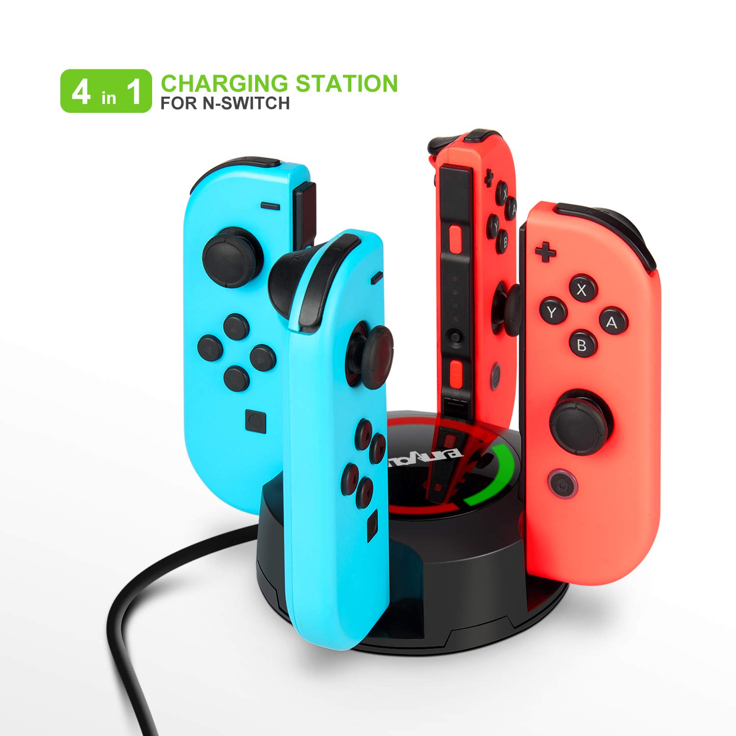 Charging Dock for NS Switch Joy-Con, innoAura Switch Joy-Con 4 in 1 Charger Stand with LED Indication 3