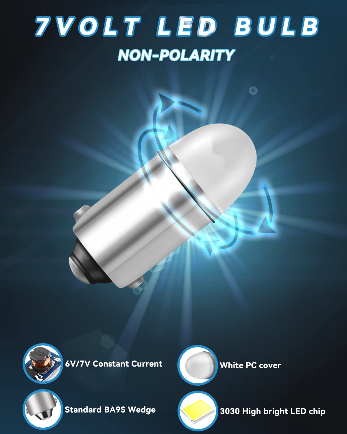 Keiurot GE44 47 756 755 Bulb for Pinball Machine Light Bulb Lamp 1893 1895 1847 Bulb BA9S DC 6.3V 6V Led Bulbs Warm White Pack of 10 6