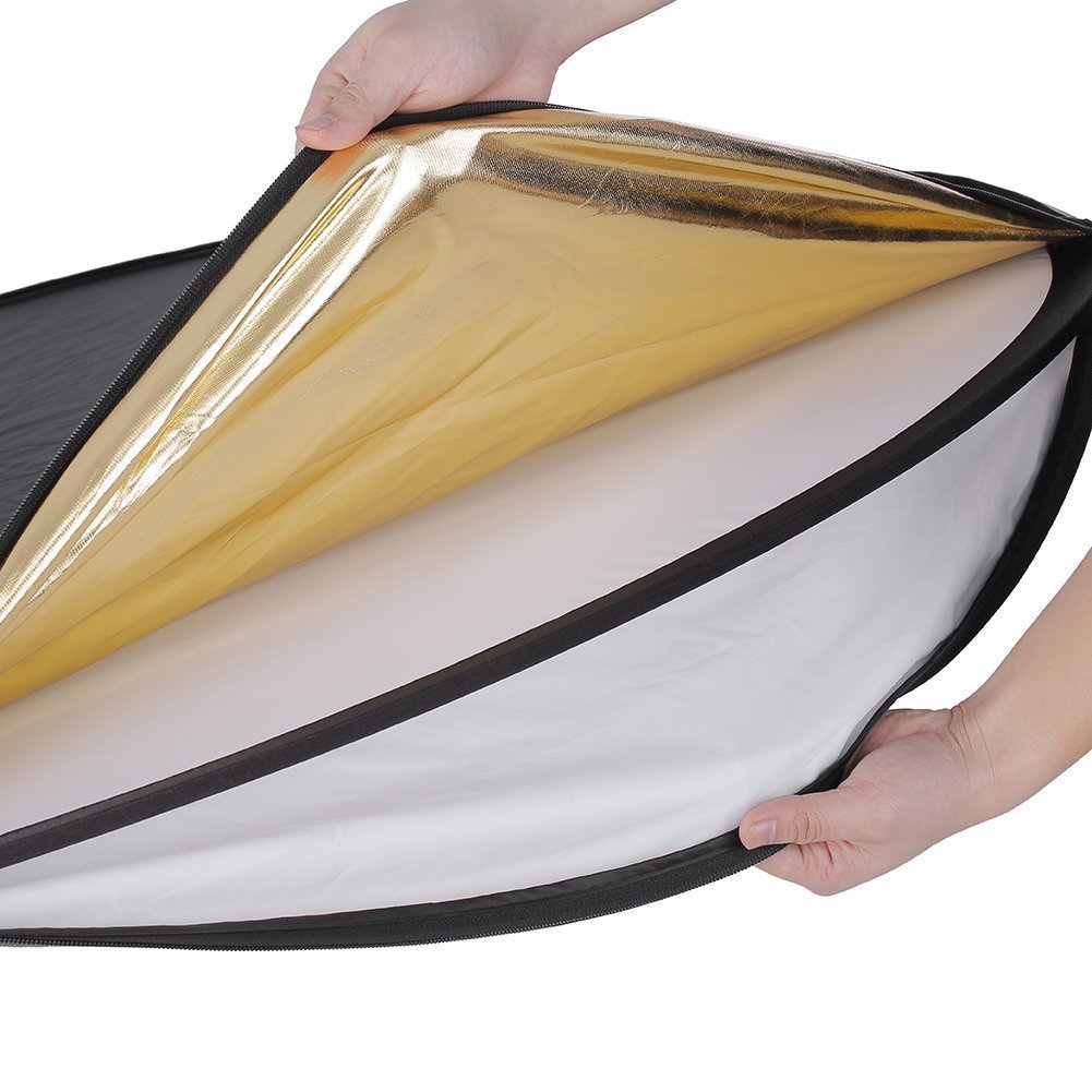 Digitek (DRB 5-1) Camera Reflector 47-inch /120 cm 5 in 1 Collapsible Multi-Disc Light with Bag - Translucent, Silver, Gold, White and Black for Studio Photography 4