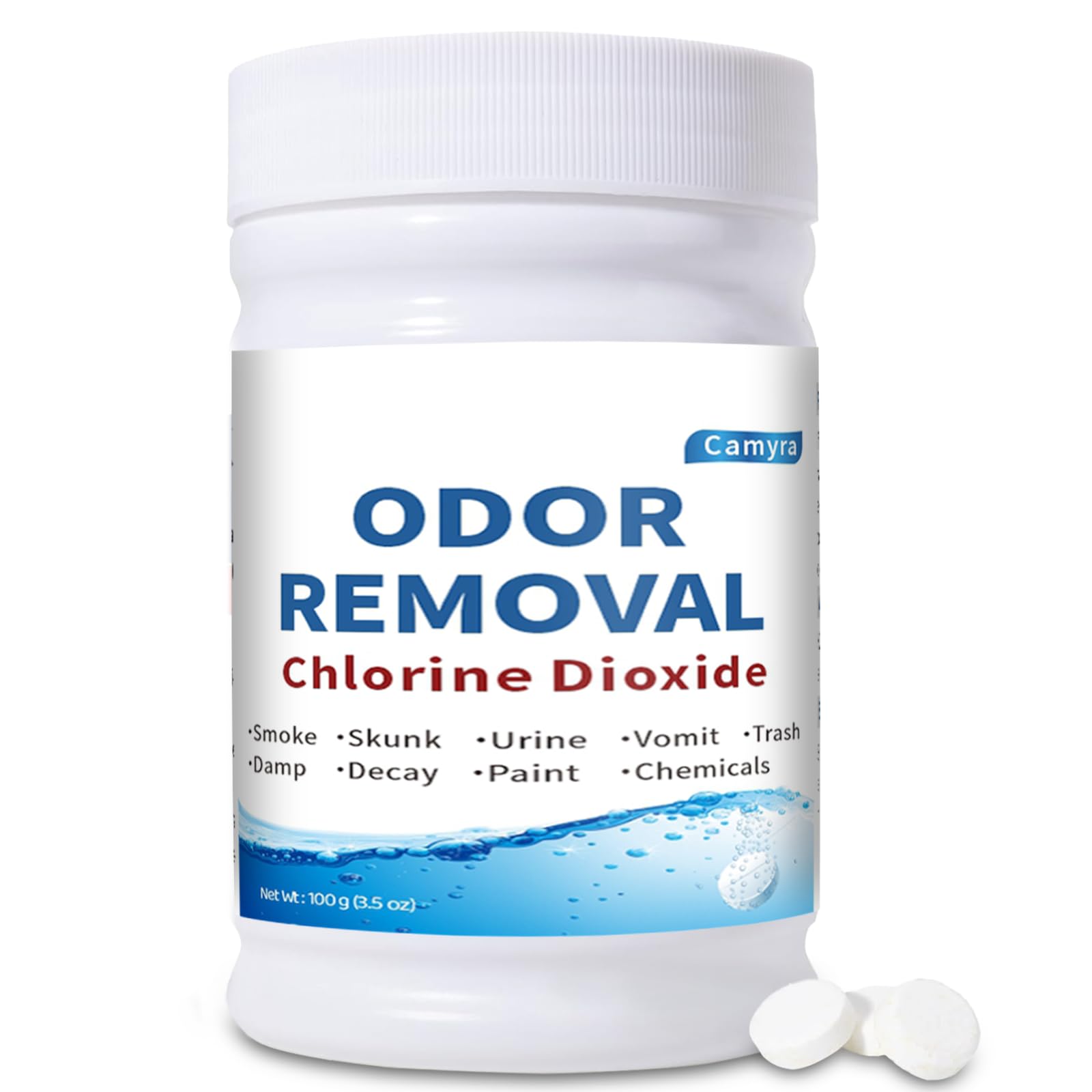Chlorine Dioxide Odor Removal, for Cars & Homes, Chlorine Dioxide Tablets for Gas, Smoke, Urine, Carpet Odors & More, Fast-Acting, Removes Odors at the Source 1