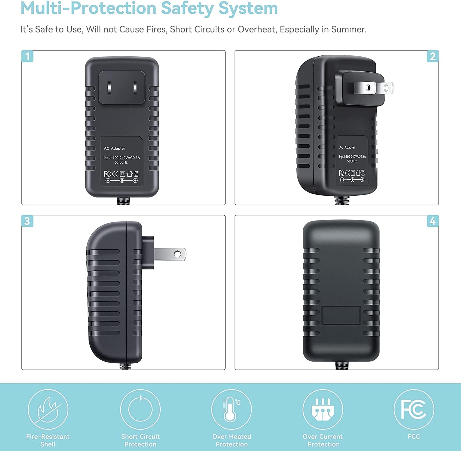 Nuxkst AC DC Adapter for Cisco RV120W-E-G5 RV180W-A-K9-NA Wireless VPN Router Power Supply Cord 5