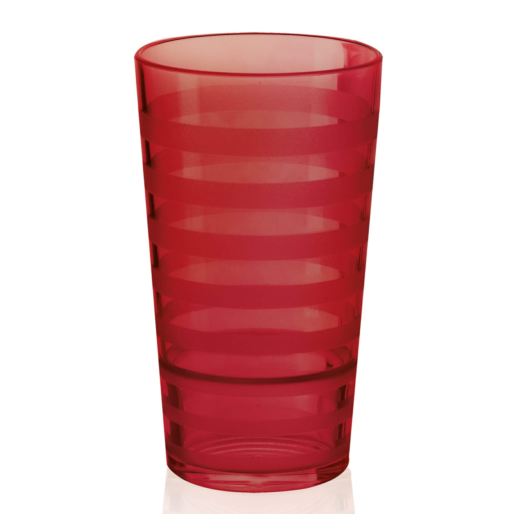 G.E.T. SW-1520-R Orbis Shatterproof Opaque Striped Plastic Tumbler, 20 Ounce, Red (Set of 12) 1