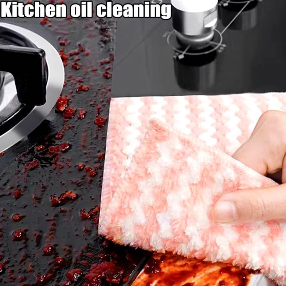 10 Pcs VyLinox Absorb Ease Cloths - Double - Sided Ultra - Absorbent Microfiber Scrubber Vylinox Cleaning Rag, All - Purpose Streak - Free Reusable Washable Dish Towels for Kitchen (20 Articles) 4