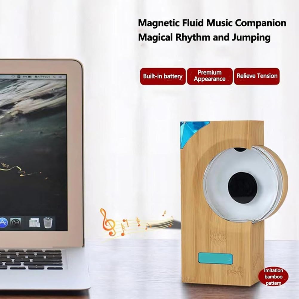 Ufpvsc Ferafluid Speaker Music Mate, Ferrofluid Sound Visualizer, Dancing Ferrofluid Speaker, Magnetic Fidget Toy, Desk Toys, Cool Gadgets for Teens (Gray) 6