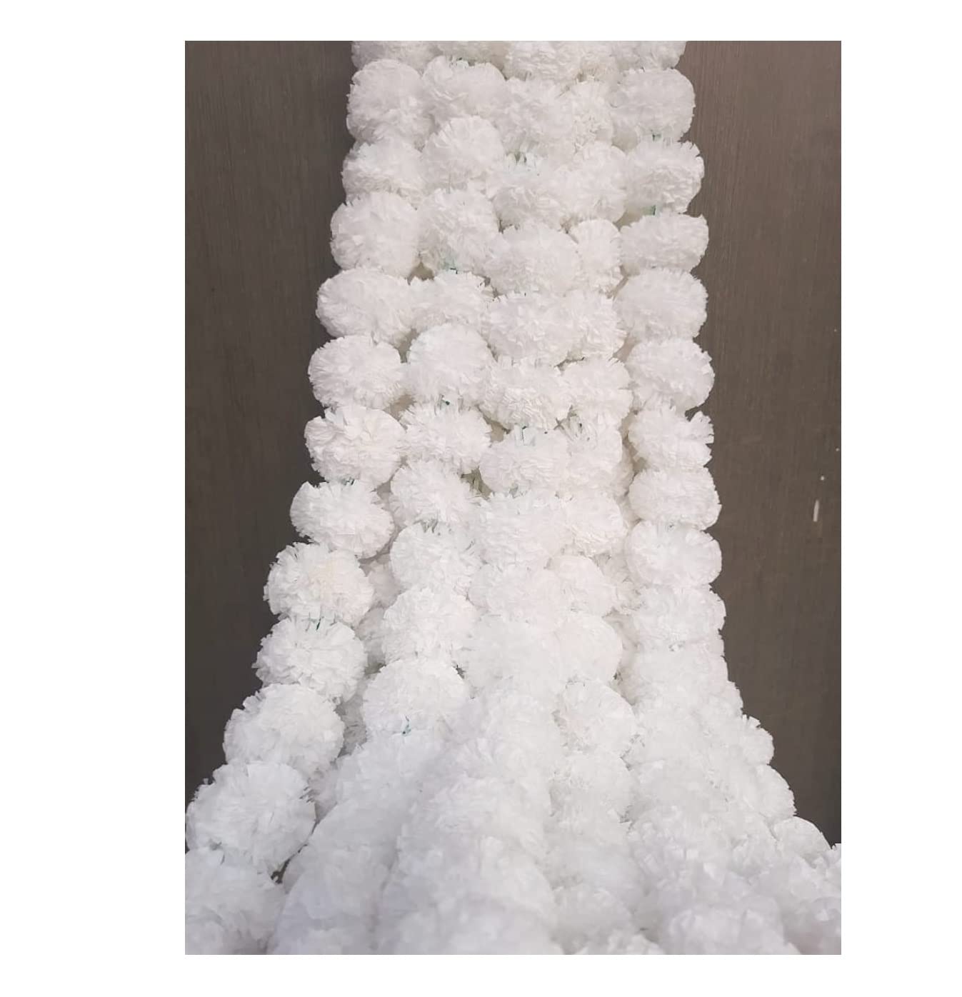 SPHINX Artificial Marigold Fluffy Flowers Garlands for Festive Pooja Wedding Housewarming Diwali Decorations (White, 15) 1