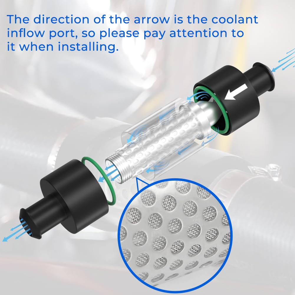 WIKIBB 5/8" Universal Filter Inline Heater Core Coolant Filter and Inspection System Stainless Steel Filter Mesh Matching Fixture… 6