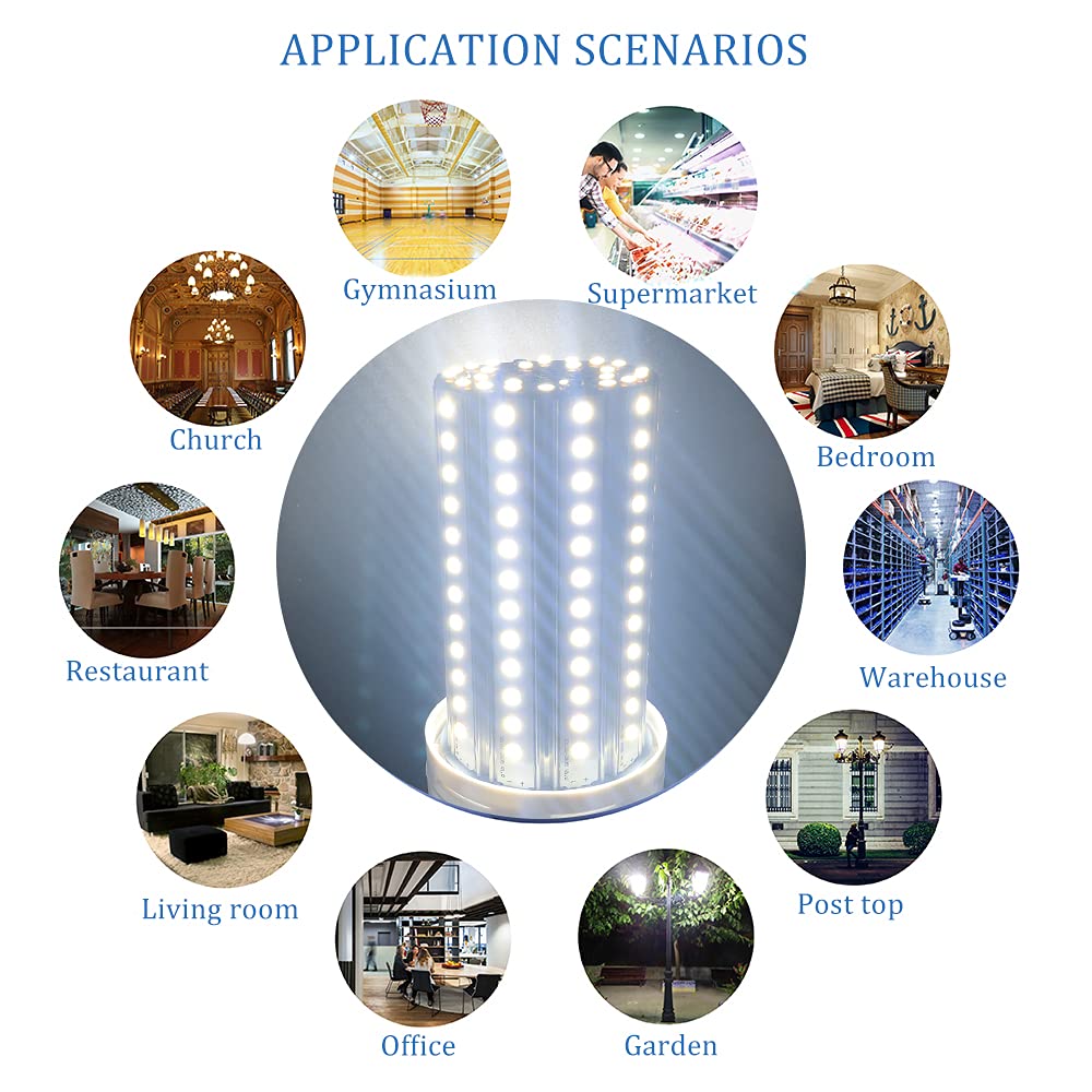 ZP 2 Pack Led Light Bulb 500W Equivalent 7500 Lumen 5000K E26/E27 Medium Base 60W led Bulb for Outdoor Indoor Lamp Area Garage Warehouse Workshop Street Backyard New Upgrade 2 Count (Pack of 1) 5