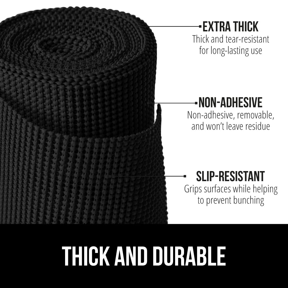 Gorilla Grip Drawer Liner and Under Sink Mat, Drawer Liner Size 12 in x 10 FT in Black, Non Adhesive, Under Sink Mat Size 24x30 in Black, 2 Item Bundle 3