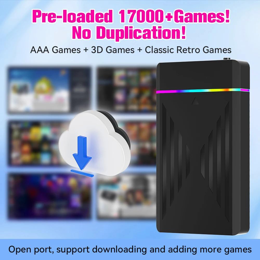 Retro Gaming Console HDD with Built in 17,399 Games, 3T Emulator Console HDD Preloaded 3 Game System, Plug and Play Video Games Emulator Hard Drive 4