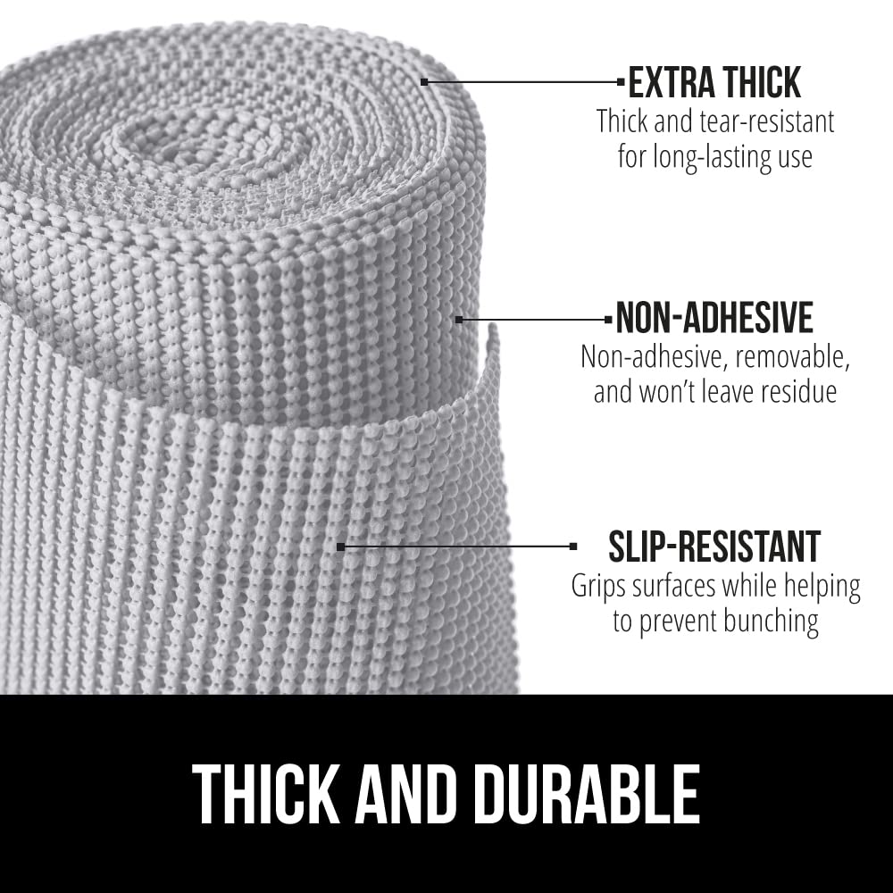 Gorilla Grip Drawer Liner and Under Sink Mat, Drawer Liner Size 12 in x 20 FT in Light Gray, Non Adhesive, Under Sink Mat Size 24x30 in Light Gray, 2 Item Bundle 3
