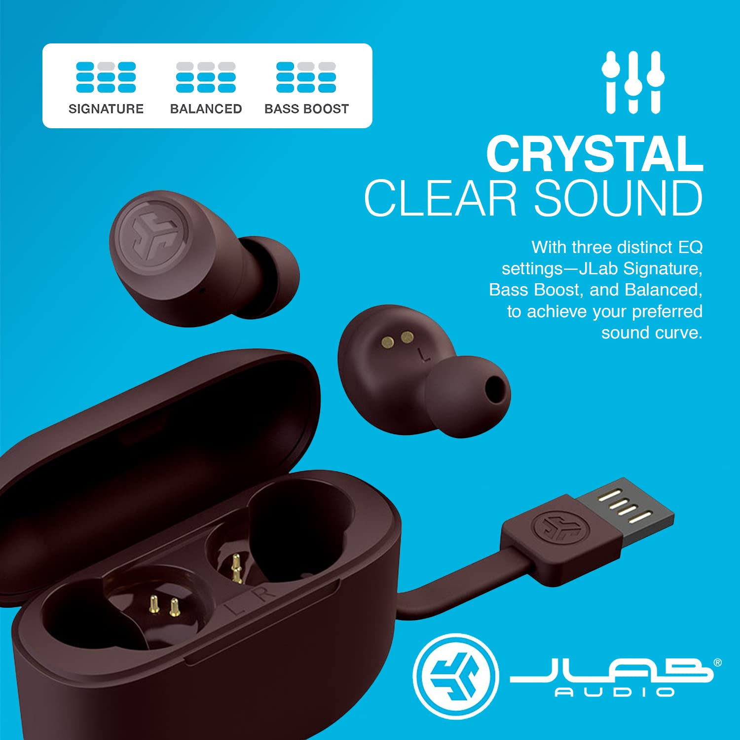 JLab Go Air Tones True Wireless Earbuds Designed with Auto On and Connect, Touch Controls, 32+ Hours Bluetooth Playtime, EQ3 Sound, and Dual Connect, Natural Earthtone Color (4975 C) 6
