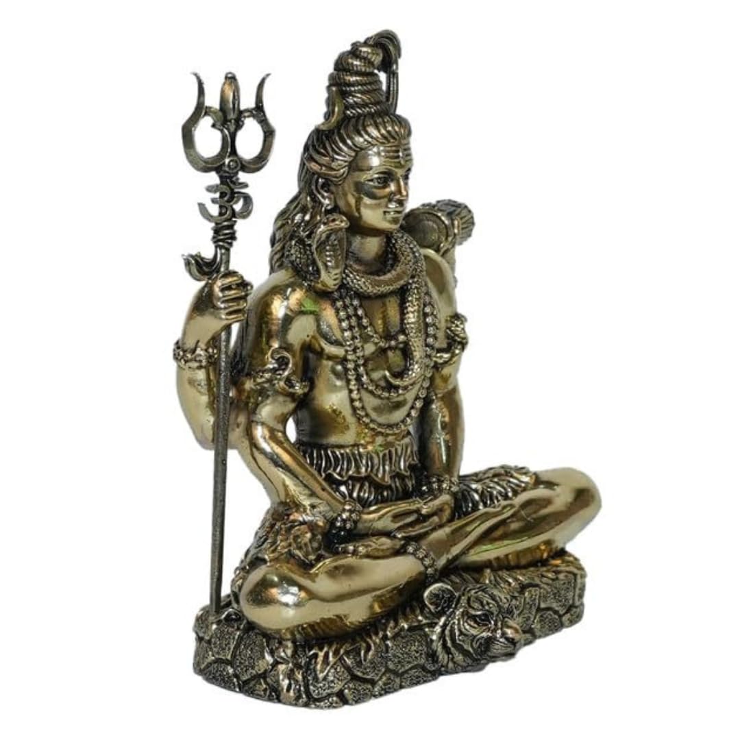 The Spiritual Living Brass Meditating Lord Shiva Idols | 2 Inch | God Idol Gift for Diwali | Shivji | Mahadev Murti | Shiva | Bholenath Murti | God Idol for Car | ॐ नमः शिवाय 6