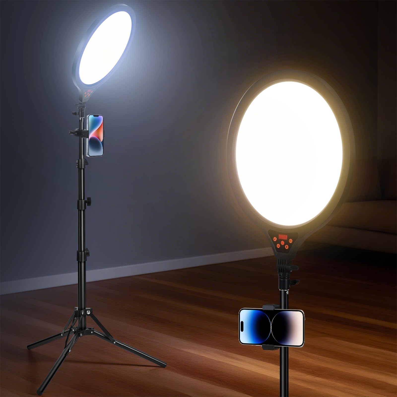 Ring Light with Stand, 14" Professional Ring Light Tripod for iPhone, Adjustable Height for Video Recording Photography Live Streaming Content Creation TikTok YouTube, Black 1