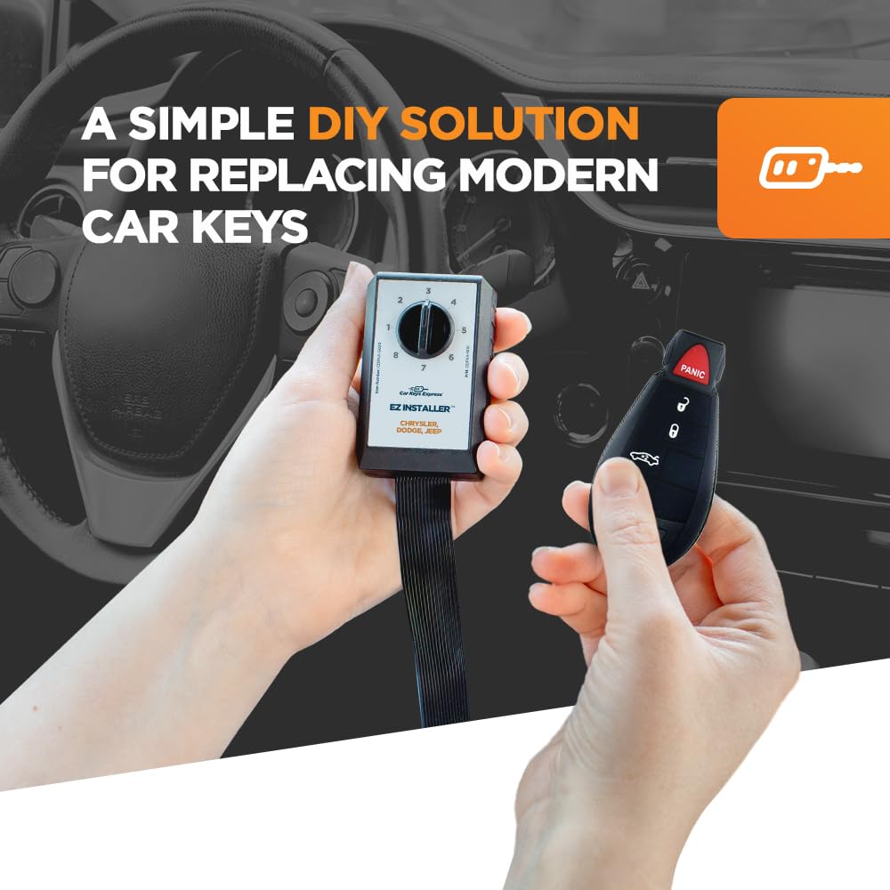 Simple Key Fob and Programmer with Interchangeable 4-Button Keypads, Key Replacement Kit for Car Remote Start and Keyless Entry 4