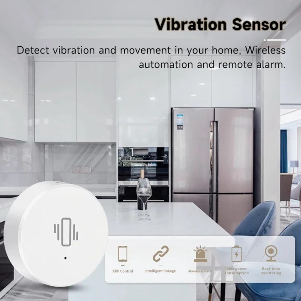 OTDOGUO Tuya ZigBee Smart Vibration Sensor Real Time Monitoring Door Window Detection Alarm Smart Security Protection System 3