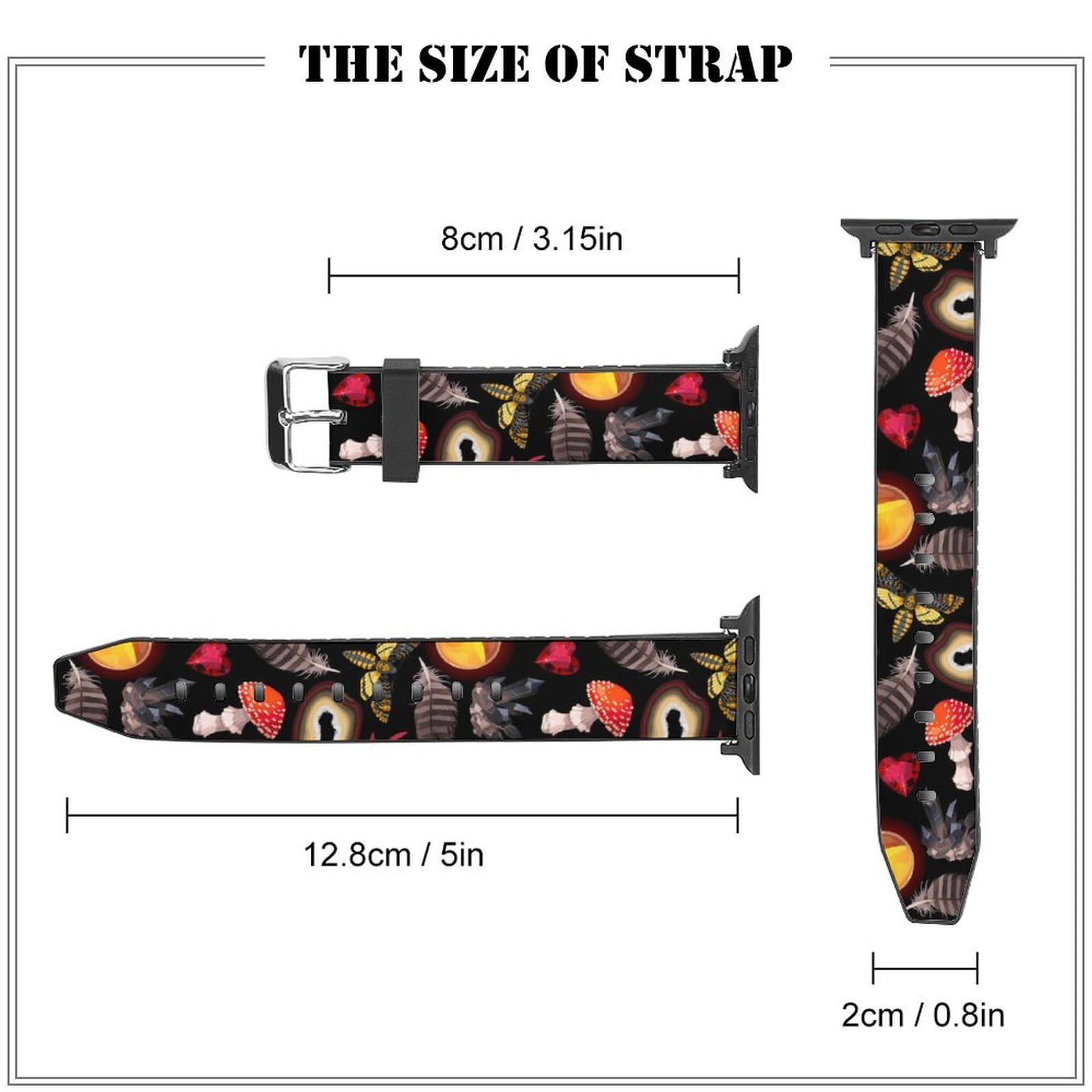 Sport Band Compatible with Apple Watch Bands 42mm 44mm for Women Men Witch Witchy Goth Magic Mushrooms Replacement Strap Band for iWatch Series 5 4 3 2 1 3