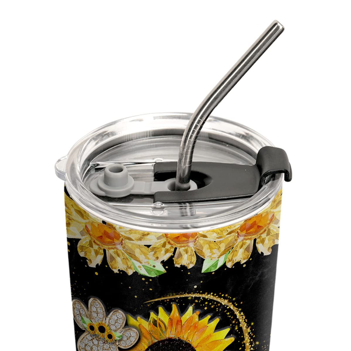 20oz Cat Gifts for Cat Lovers, Cat Lover Gifts for Women, Valentines Day Gifts for Her, Cat Mom Gifts for Women Cat Themed Gifts Sunflower Cat Tumbler Cup, Insulated Travel Coffee Mug with Lid 3