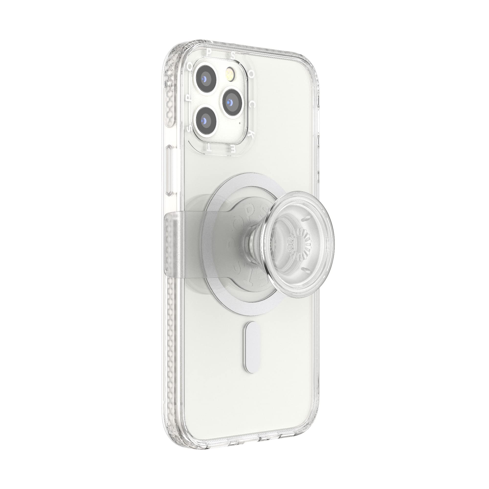 PopSockets iPhone 12 Case with Phone Grip and Slide Compatible with MagSafe, Phone Case for iPhone 12 / 12 Pro, Wireless Charging Compatible - Clear 2