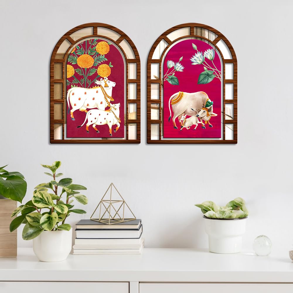 Sehaz Artworks Home Decoration Items for Living Room | Jharokha Mirror Wall Decor Items for Living Room | Wall Hanging | Home Decor Items for Hall | Room Decoration Items for Bedroom 6