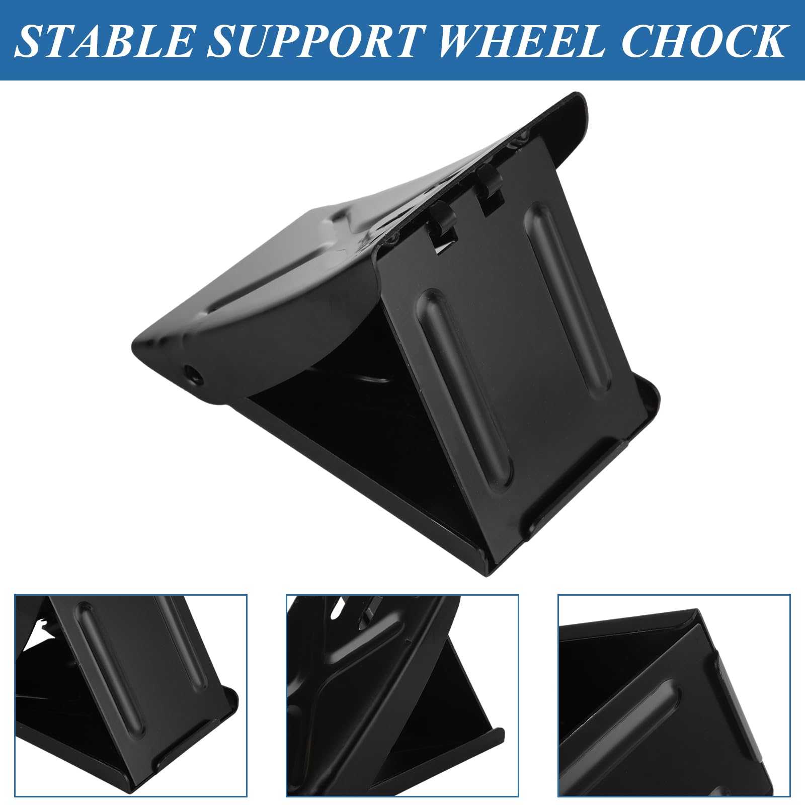 SENENQU 6 Pack Steel Wheel Chock, Heavy Duty Metal Wheel Chock Blocks Foldable Tire Stoppers for Automotive, Car, SUV, Trailer, RV, Trucks & Camper 5