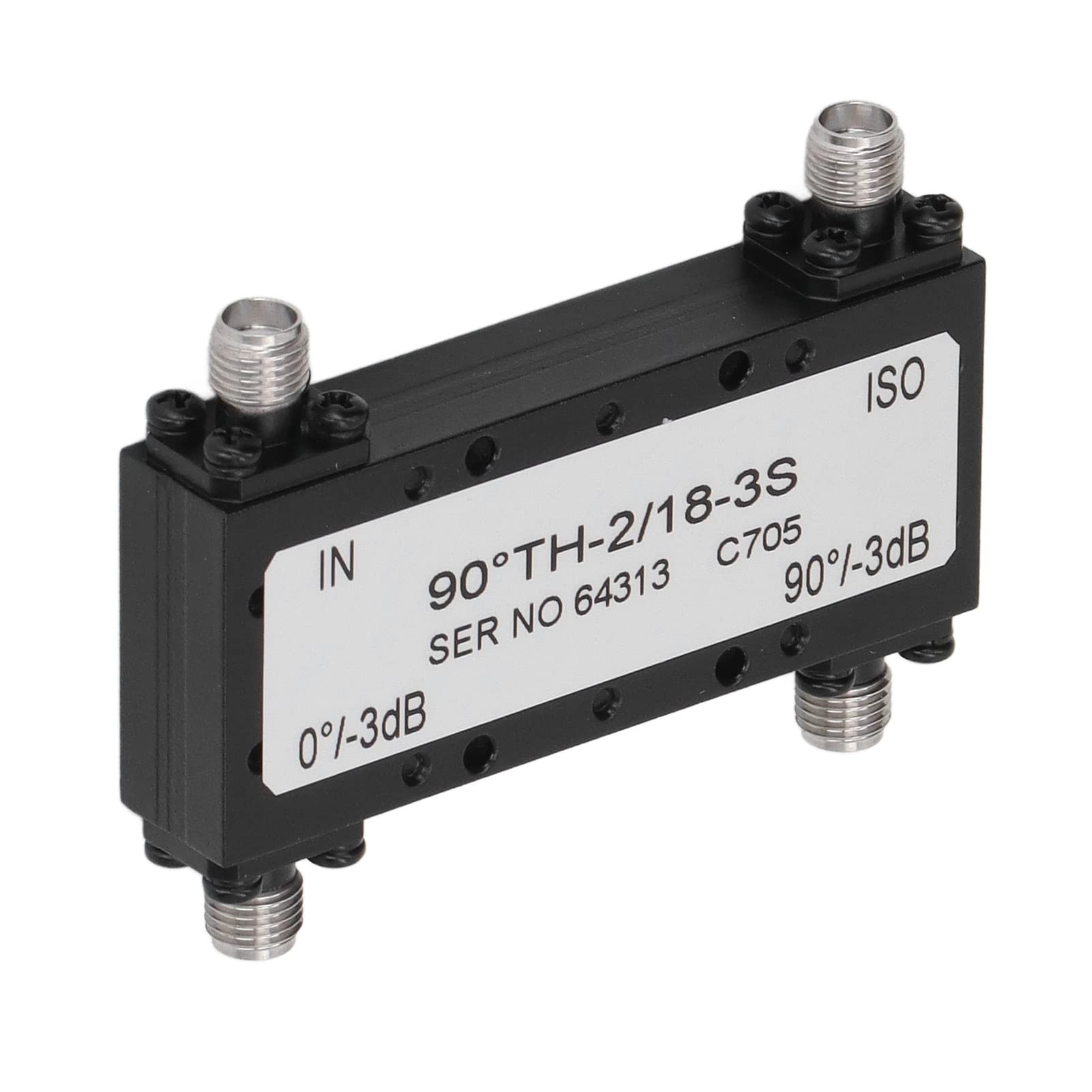 Microstrip 3dB Bridge, Stable Easy to Install Aluminium Alloy Rugged Black 3dB Bridge Coupler Lightweight for LTE 5