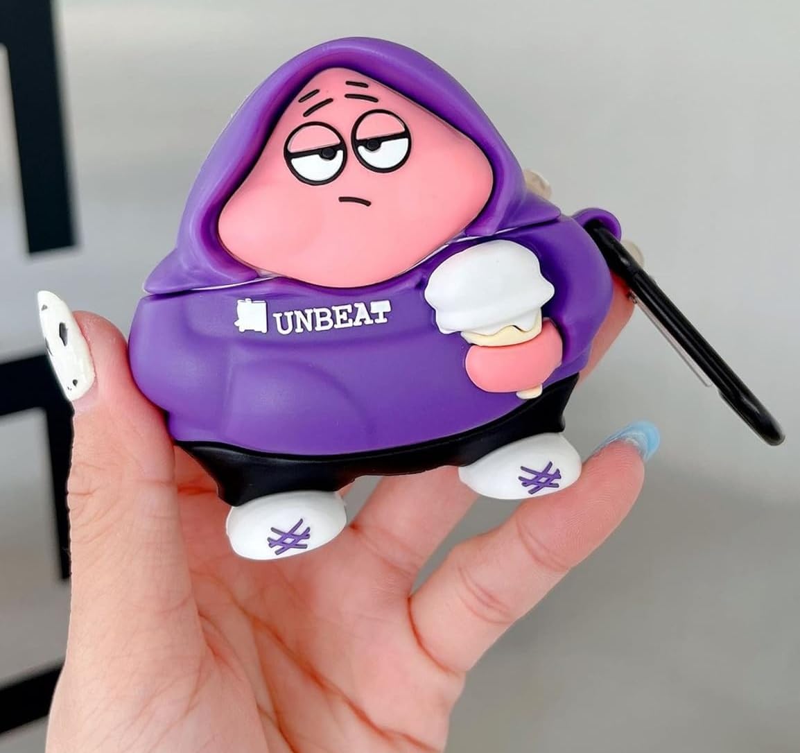 KHR Silicone Case Cover for AirPods 4 (2024), Cute Cartoon Characters Design Case with Keychain for AirPods 4 / AirPods 4 with Active Noise Cancellation (Unbeat) 5