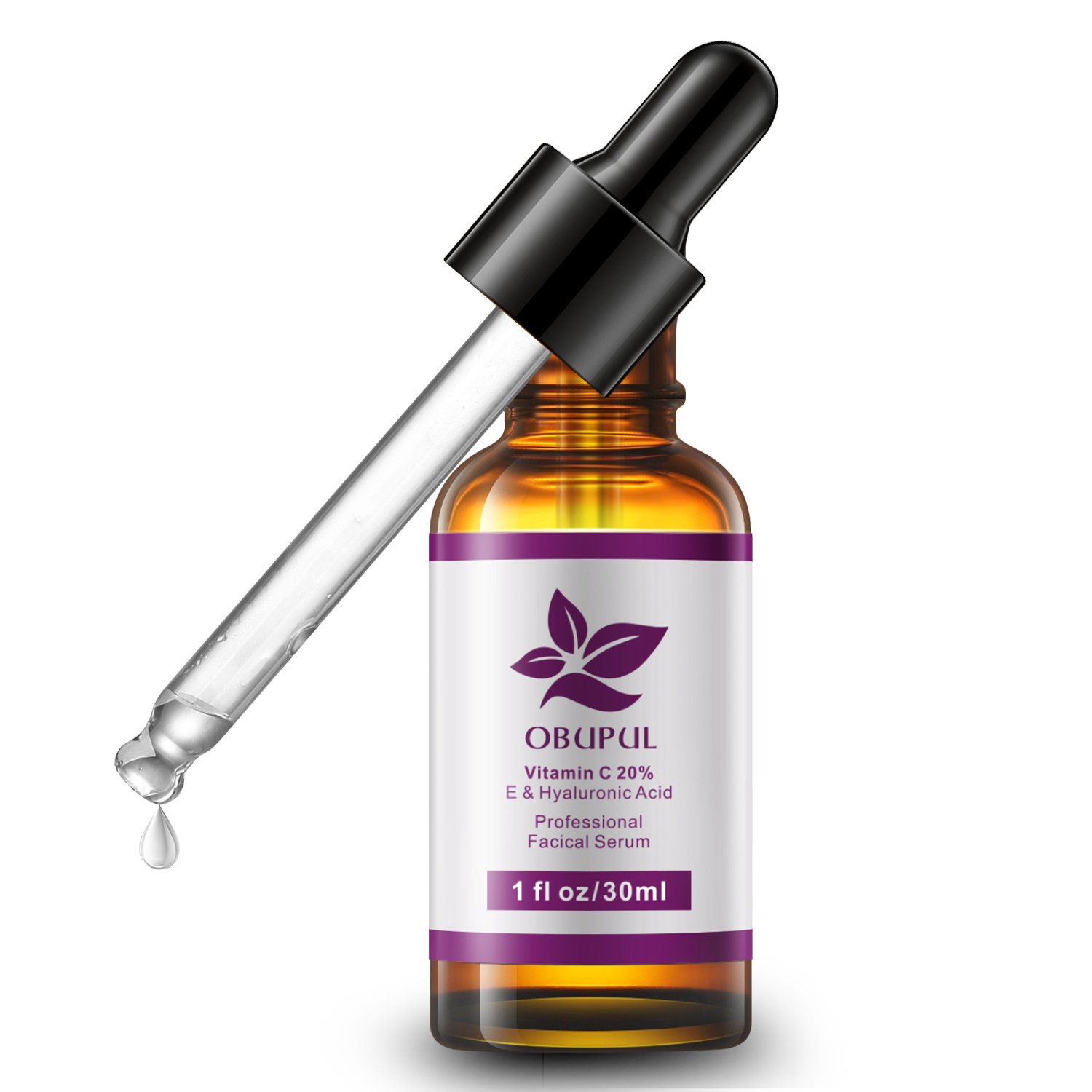 Obupul Skin Care Vitamin C Serum for Face, Organic Anti-Aging Anti Wrinkle Topical Facial Serum with Hyaluronic Acid & Vitamin E,1 fl. oz 3