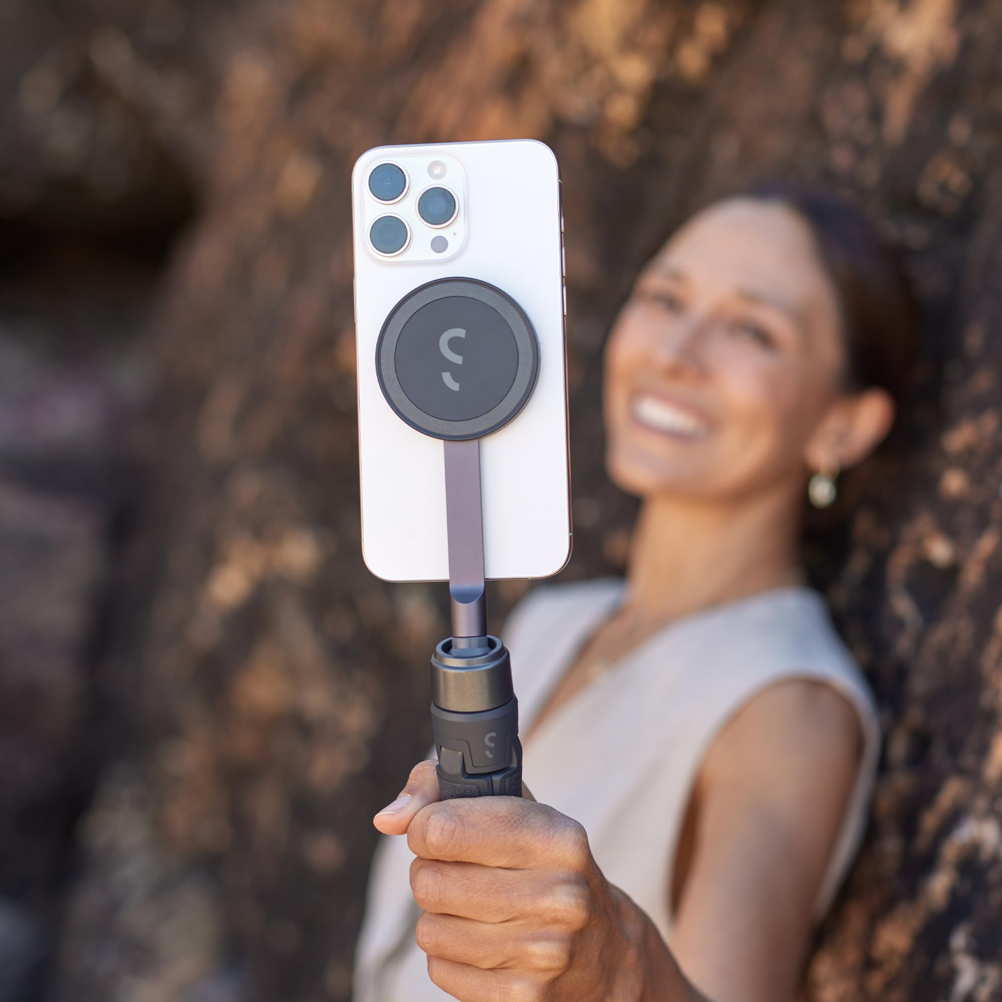 ShiftCam SnapStand Mini - Video Selfie Stick and Tripod - Magnetic Mount Snaps on to Any Phone - Tiltable Design | Midnight 3
